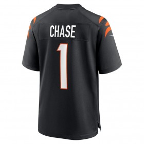 Cincinnati Bengals Tröjor Ja Marr Chase 1 Nike Svart 2021 NFL Draft - Herr